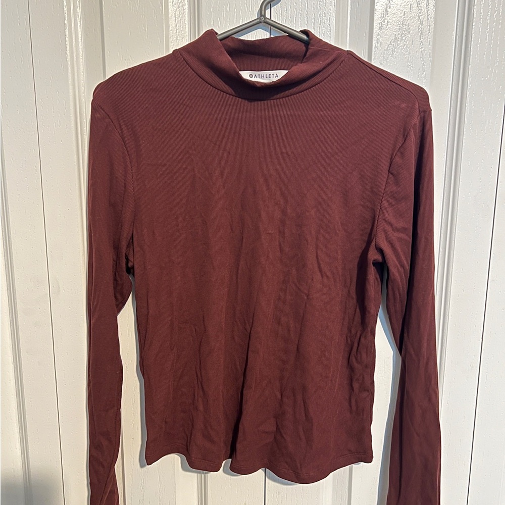 Athleta Rich Brown Long Sleeve Top